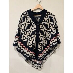Charlotte Russe Size M Geometric Poncho Sweater